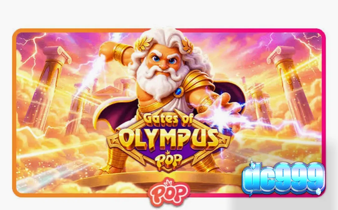 Gates of Olympus POP slot interface showing the golden mythological theme